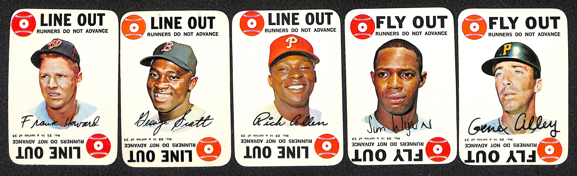 6 - 1968 Topps Game Card Complete Sets of 33 Cards w. Mantle in EX+ to Near Mint Condition